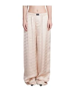 Balenciaga Pants In Beige Viscose