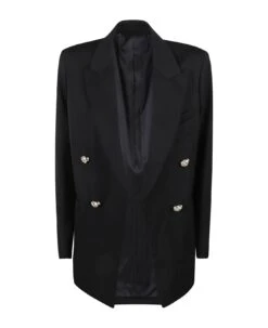 Lanvin Button Embellished Open Front Dinner Jacket