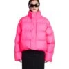 Balenciaga Puffer In Rose-pink Polyester