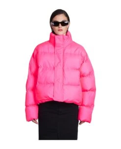 Balenciaga Puffer In Rose-pink Polyester