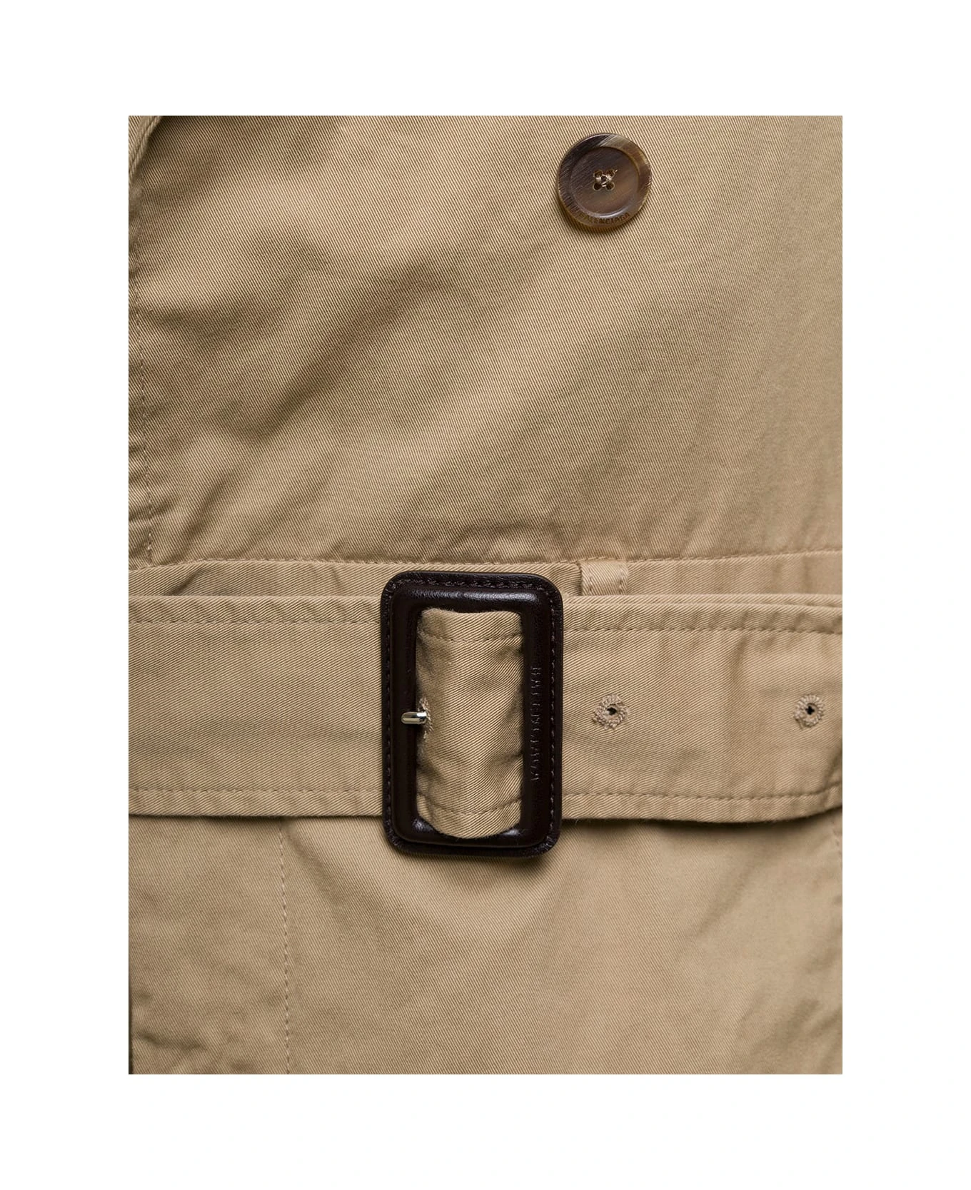 Balenciaga Beige Deconstructed Trench Coat With Matching Belt In Cotton Twill Woman 3 Balenciaga Beige Deconstructed Trench Coat With Matching Belt In Cotton Twill Woman - Image 3