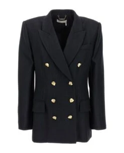 Chloé Double-breasted Blazer With Gold Buttons
