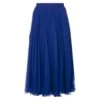 Alexander McQueen Ultramarine Blue Pleated Midi Skirt