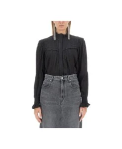 Ruffle-detailed High Neck Shirt