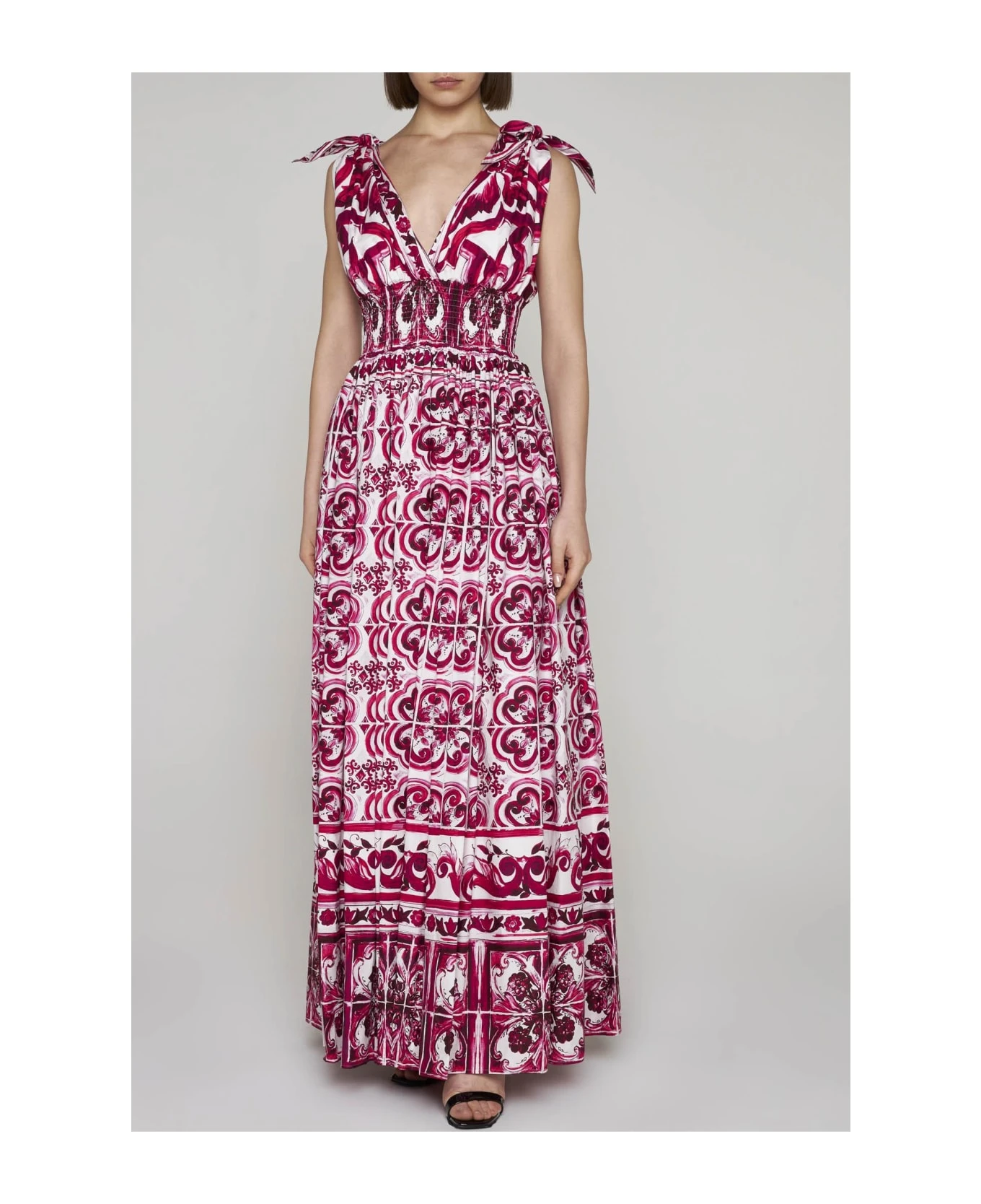 Dolce & Gabbana Majolica Print Cotton Maxi Dress 2 Dolce & Gabbana Majolica Print Cotton Maxi Dress - Image 2