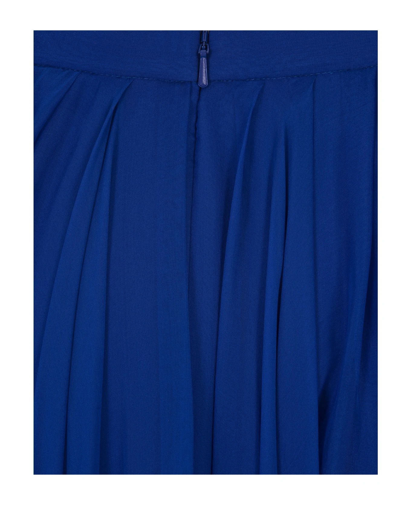 Alexander McQueen Long Draped Dress In Ultramarine Blue Silk 5 Alexander McQueen Long Draped Dress In Ultramarine Blue Silk - Image 5