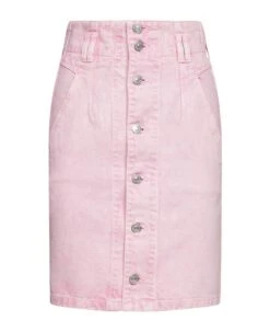 Buttoned Mini Denim Skirt