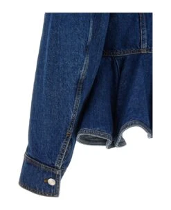 Alexander McQueen Peplum Denim Jacket -Italist Store 3bf34640b488e24eec2d75b0dd42a3a9