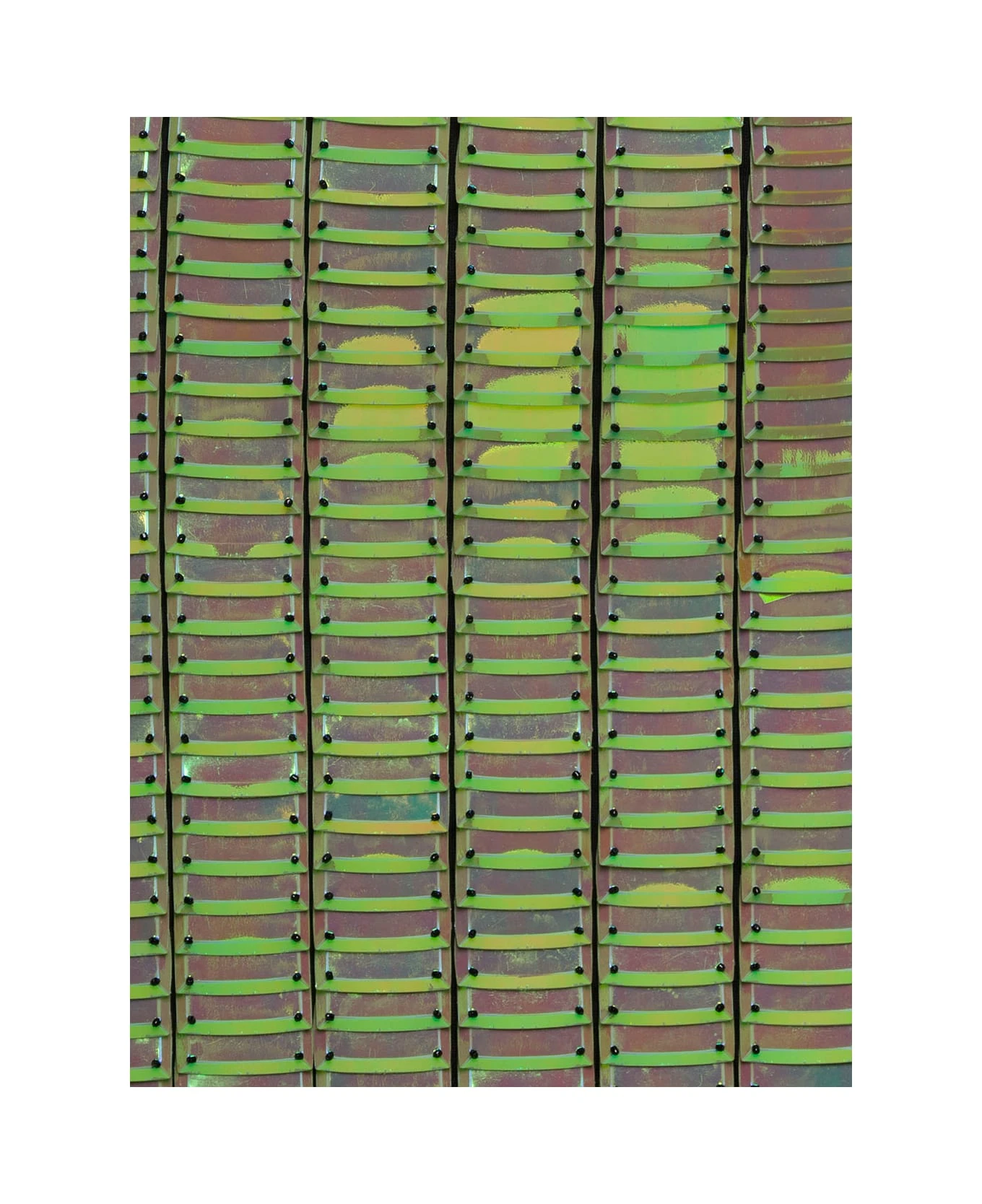 'rue' Mini Green Dress With Mirror Sequins In Stretch Rayon Woman 3 'rue' Mini Green Dress With Mirror Sequins In Stretch Rayon Woman - Image 3