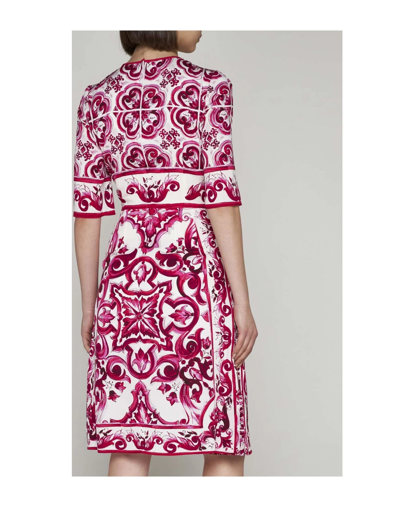Dolce & Gabbana Majolica Print Silk Dress 4 Dolce & Gabbana Majolica Print Silk Dress - Image 4