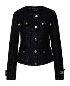 Versace Black Virgin Wool Blend Jacket