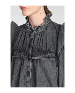 Idety Blouse In Grey Denim -Italist Store 3f80c284fdd6eb16e2d428ed090d48a7