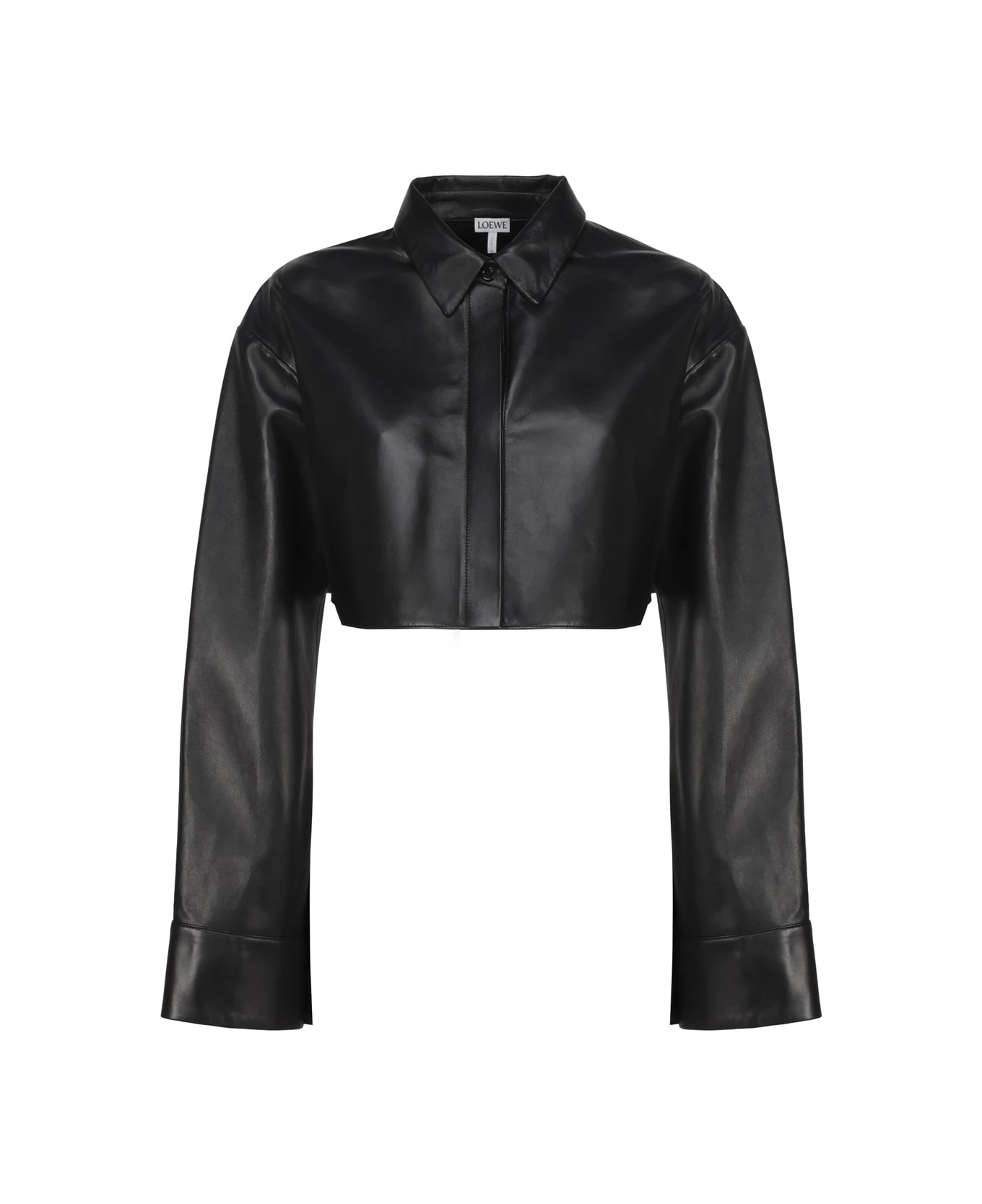 Loewe Crop-top Shirt In Leather 1 Loewe Crop-top Shirt In Leather