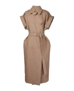Max Mara Linen Trench Coat With Belt