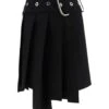 Off-White Stretch Wool Pleated Skirt