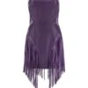 Versace Fringed Leather Minidress