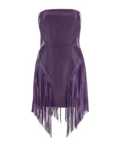 Versace Fringed Leather Minidress