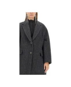 Single-breasted Long-sleeved Coat -Italist Store 47d1dc2e38d8531962e380b689f69ad0