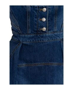 Alexander McQueen Denim Mini Dress -Italist Store 4864d9994aa957702a6d9f79af9cc27a