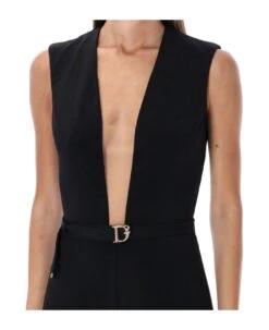 DSQUARED2 Plunge-neck Sleeveless Jumpsuit -Italist Store 48abf7efef441926d0393f1bf4df90eb