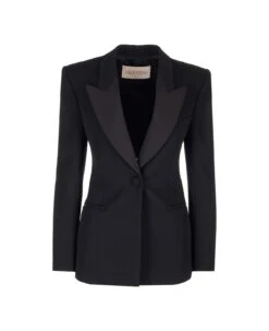 Valentino Single-breasted Jacket In Grisaille