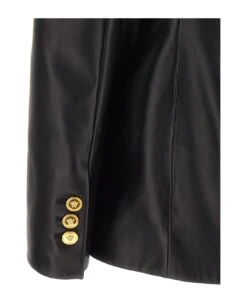 Versace Single-breasted Leather Blazer -Italist Store 4c0ced7d76e1abe924d9c74ae01e4ee7