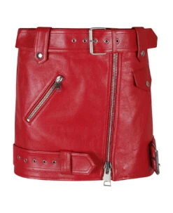 Alexander McQueen Belted Waist Biker Skirt