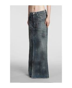 Balenciaga Skirt In Blue Cotton -Italist Store 54069d75dc5f69046ae462e7c661d386