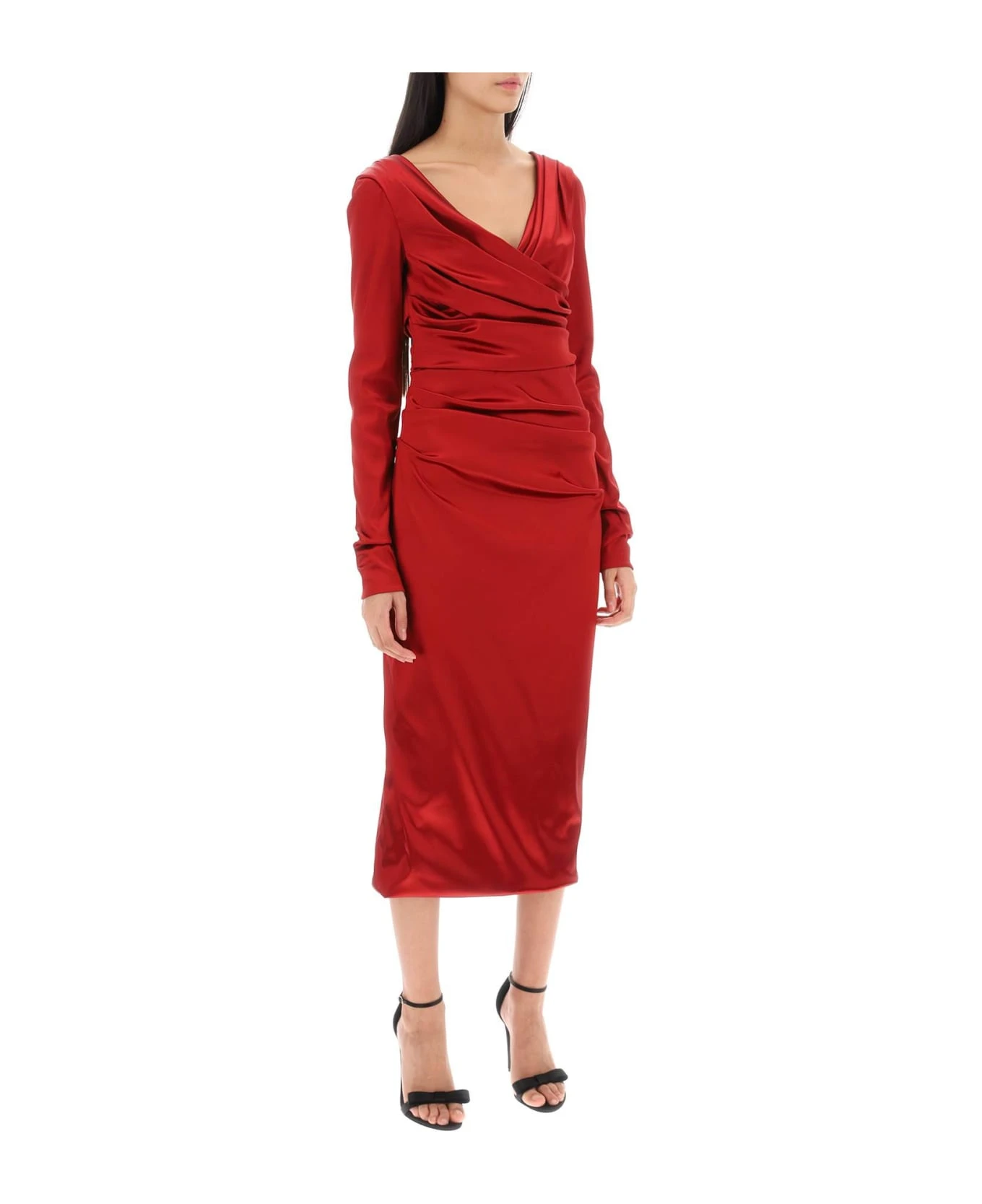 Dolce & Gabbana Draped Dress In Satin 2 Dolce & Gabbana Draped Dress In Satin - Image 2