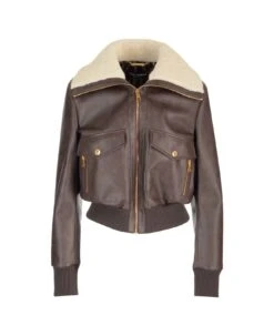 Dolce & Gabbana Shearling Collar Bomber Jacket