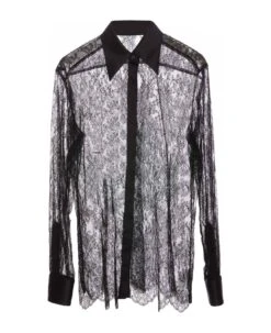 Dolce & Gabbana Chantilly Lace Shirt With Satin Details