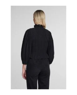 Idris Blouse In Black Cotton -Italist Store 5a656b6d8a71897b8b1b84f8a1ca73e8
