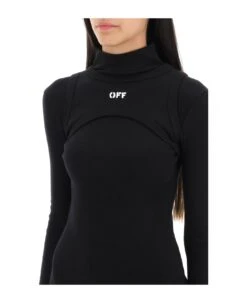 Off-White Ribbed Cotton Midi Dress -Italist Store 5b015a257872581d5f4a82b5556b2379