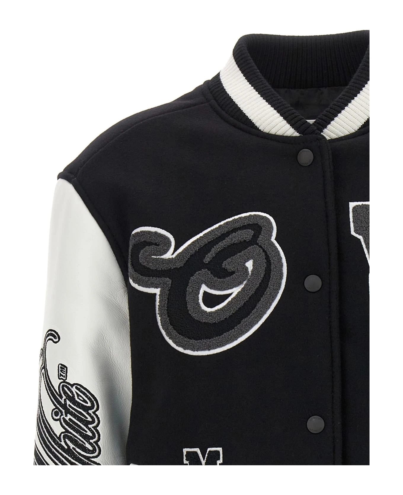 Off-White 'ow Meteor Moon Varsity' Bomber Jacket 4 Off-White 'ow Meteor Moon Varsity' Bomber Jacket - Image 4