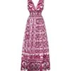 Dolce & Gabbana Majolica Print Cotton Maxi Dress