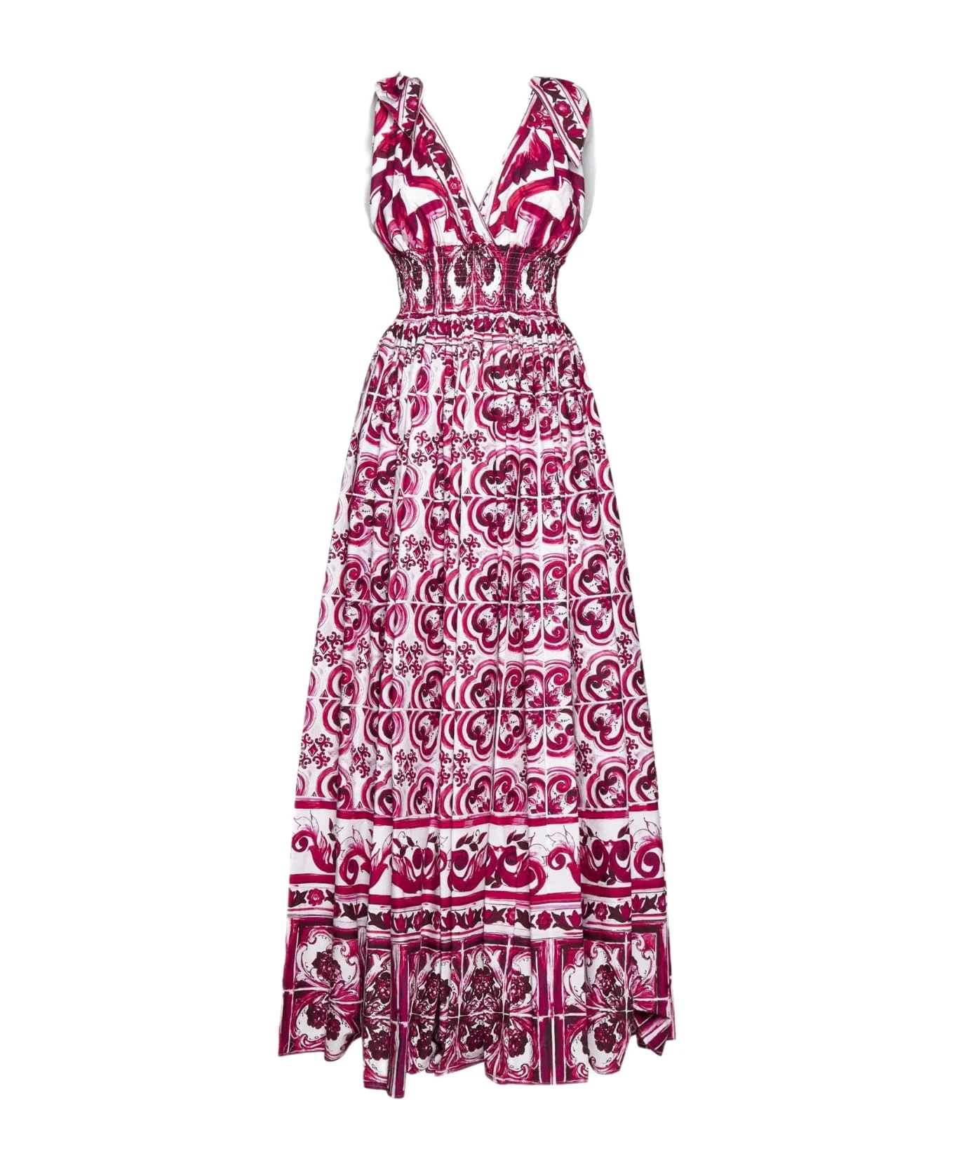 Dolce & Gabbana Majolica Print Cotton Maxi Dress 1 Dolce & Gabbana Majolica Print Cotton Maxi Dress