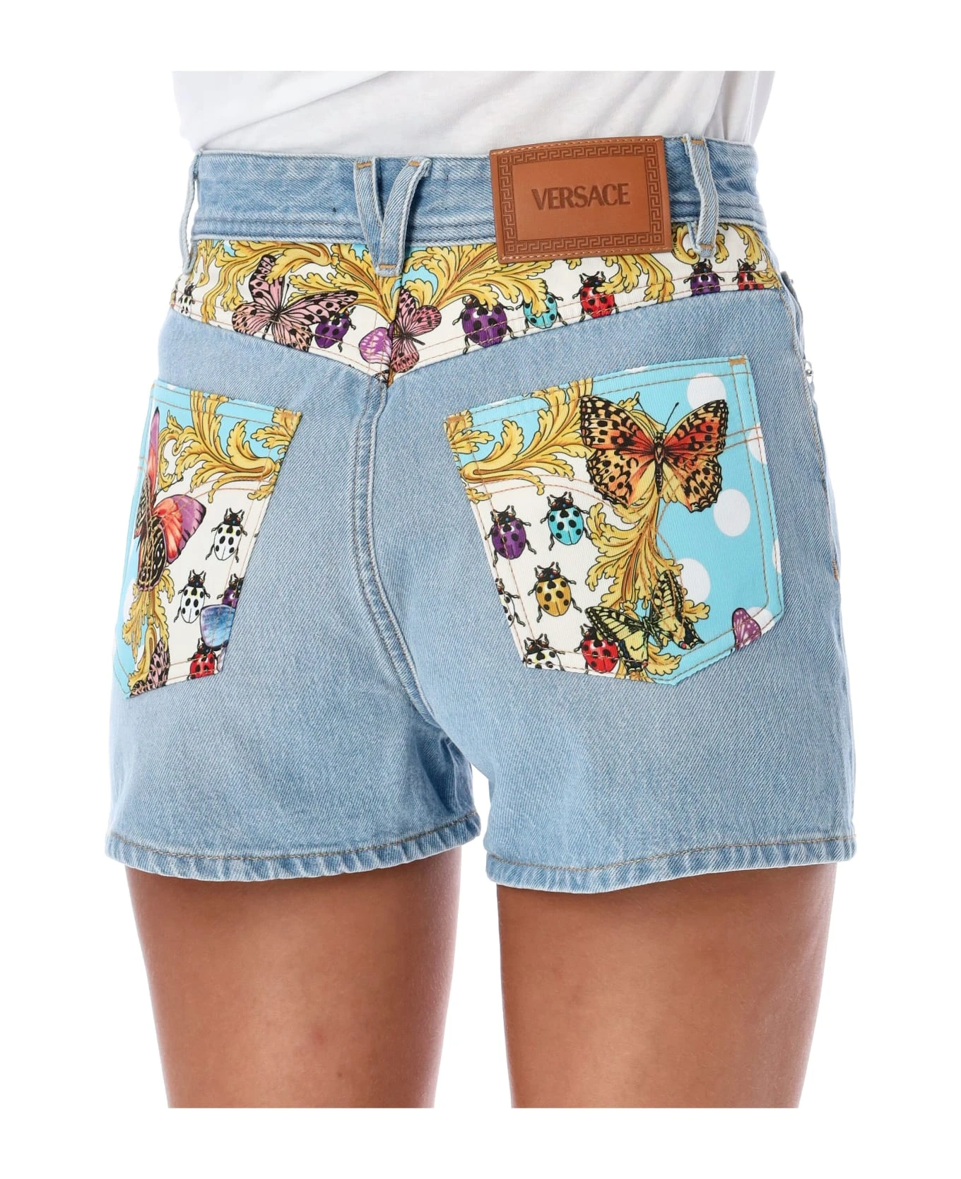 Versace Butterflies Denim Shorts 3 Versace Butterflies Denim Shorts - Image 3