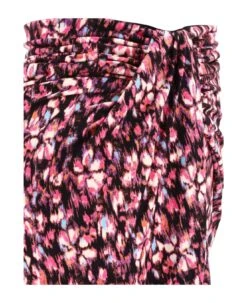 Floral-printed Twist-detailed Crepe Skirt -Italist Store 5eb76b0355b62137e3fe4335dd0f13d5