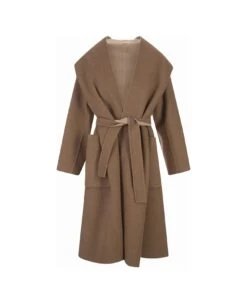 Max Mara Senna Reversible Coat In Camel With Scarf Collar