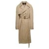 Balenciaga Beige Deconstructed Trench Coat With Matching Belt In Cotton Twill Woman