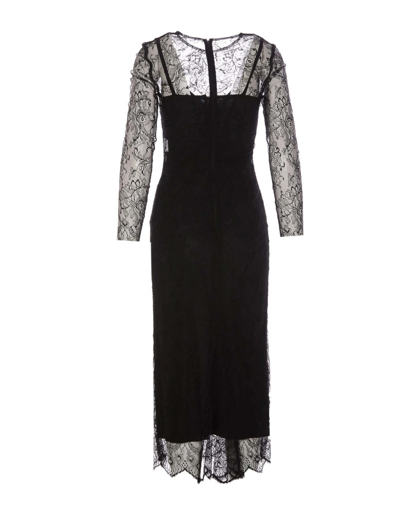 Dolce & Gabbana Chantilly Laces Fil Coupe' Longuette Dress 2 Dolce & Gabbana Chantilly Laces Fil Coupe' Longuette Dress - Image 2