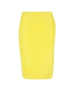 Bottega Veneta Intrecciato Leather Pencil Skirt
