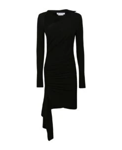 Off-White Vi-crepe Draped Mini Dress