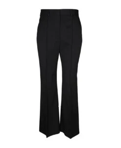 Lanvin Tailored Flared Trousers In Black Wool