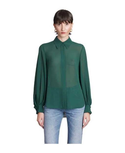 Chloé Blouse In Green Silk 5 Chloé Blouse In Green Silk -Italist Store 656e3720cf5e2d350e490d061bc9c12e
