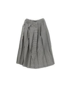 Comme Des Garcons Pleated Checked Midi Skirt