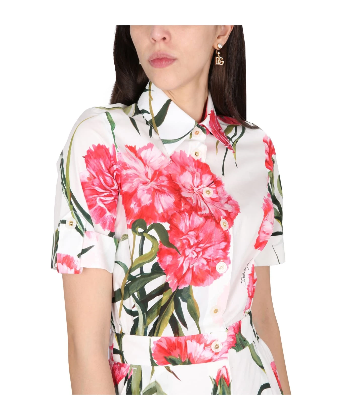Dolce & Gabbana Short Jumpsuit With Carnation Print 4 Dolce & Gabbana Short Jumpsuit With Carnation Print - Image 4