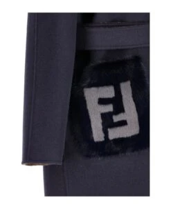 FENDI Double-breasted Midi Straight Cut Coat -Italist Store 6bdd1aeb561b6c70a5e8945a32f2c36c