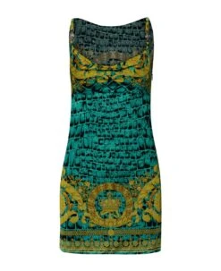 Versace Barocco-printed Straight Hem Mini Dress