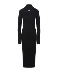 Off-White Black Cotton Maxi Dress